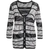 Goldner Strickjacke "Kurzgröße Strickjacke mit V-Ausschnitt" mit attraktiven Rollkanten