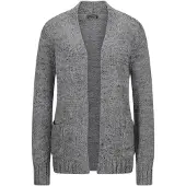 Goldner Strickjacke "Kurzgröße Langarm Melange-Cardigan, flauschig" Melange-Optik