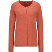 Goldner Strickjacke "Cardigan aus Baumwolle, Rundhals" Piqué-Optik