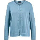 Goldner Strickpullover "Kurzgröße Figurnahes Twin-Set aus Pima-Baumwolle" Ohne