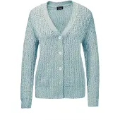 Goldner Strickjacke "Langarm Strickjacke mit V-Ausschnitt" Multicolor-Bändchengarn