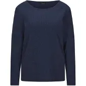 Goldner Langarmshirt "Kurzgröße Langarm Melange Jersey-Oberteil" U-Boot-Ausschnitt