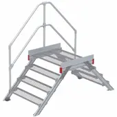 Euroline 512 Überstieg 45° 1000mm Stufenbreite 2x4 Stufen Stahl Gitterrost