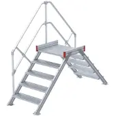 Euroline 512 Überstieg 45° 1000mm Stufenbreite 2x5 Stufen Alu gerieft