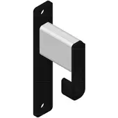 Proregal Wandgarderobe mit 1 Haken & 1 Kleiderbügel | HxBxT 15x48x6cm | Grau / Schwarz