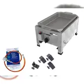 ChattenGlut Gasbräter 1-flammig 3,6kW Tischgerät Edelstahlpfanne mit DGUV