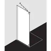 Kermi Pasa XP Seitenwand f Pendeltür 1-fl. und Festfeld PXTFL07820VAK 78x200cm, silber hochglanz, ESG klar, links, auf Duschplatz