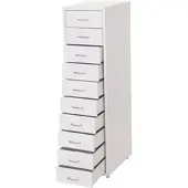 Proregal Rollcontainer Housten 110x28x41cm 10 Schubladen Weiß