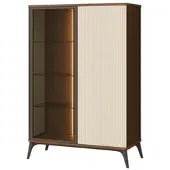 Möbel Kraft Vitrine , beige , Maße (cm): B: 103 H: 162