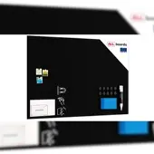 Allboards Rahmenloses SLIMboard – Kreideoberfläche – 180×120 cm + Zubehör