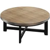 GGM Möbel BO | Bistro Lounge Tisch | Ø80xH32cm | 25mm | Edelstahl Rand | Eiche/ Schwarz