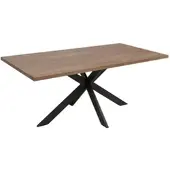 Mendler Esszimmertisch HWC-O55, Küchentisch Tisch Esstisch, Industrial MDF Metall 180cm Walnuss-Optik