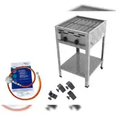 ChattenGlut Gasbräter 2-flammig 7,3kW Standgerät Rost mit DGUV