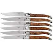 Laguiole Steakmesser Thujaholz poliert 6er Set