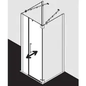 Kermi Pasa XP Pendeltür 1-fl. u Festfeld für Seitenwand PX1FL080201AK 80x200cm, silber mattglanz, ESG klar, links, auf Duschwanne