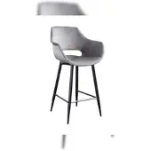 KAWOLA Barhocker ZAJA Barstuhl Sitzhöhe 76 cm Velvet grau