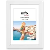 Alfo. Andria 15x20 cm weiß, mit 10x15cm Ppt (kalt-weiß), MDF-Rahmen