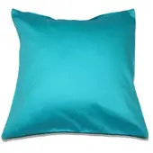 Kinzler Baumwoll-Satin Kissenhülle Uni 2x 40/40 cm, Farbe aqua