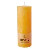 Papstar Rustic Zylinderkerze, durchgefärbt 95794 , 1 Karton = 6 Stück, goldgelb