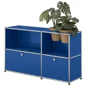 USM United Soft USM Haller Sideboard mit zwei Klapptüren und Pflanzeneinsatz Enzianblau
