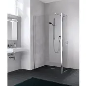 Kermi Liga Seitenwand LIT1R11020VAK 110x200cm, rechts, silber/hochglanz, ESG klar, auf Duschwanne