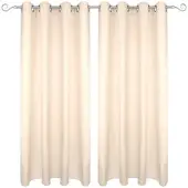 Bestgoodies Dekoschal Ellen Ösen Blickdicht 2er Pack - 140x145 cm Beige