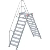Euroline 512 Überstieg 60° 600mm Stufenbreite 2x10 Stufen Alu gerieft