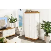 1a Direktimport CD/DVD-Schrank Mexico, Pinie weiß / honig, Landhausstil Möbel, shabby