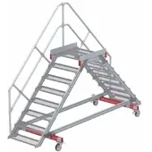 Euroline 512 mobiler Überstieg 45° Stufenausführung Stahl Gitterrost Stufenbreite 800mm 8 Stufen