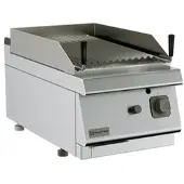 Mastro 700er Kochserie / Gas-Lavasteingrill, Tischmodell, robuste Bodenplatte aus Gusseisen, V-förmiger Grillrost