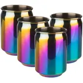 Assheuer APS 4er Set Cocktail Becher 350 ml Regenbogen-Look, Edelstahl