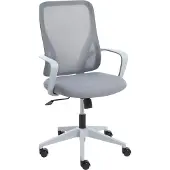 Beliani Bürostuhl Hellgrau aus Mesh Stoff Höhenverstellbar Drehbar Wipp Funktion Modernes Design Schreibtischstuhl Drehstuhl für Home Office Büro