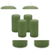 Kopschitz Kerzen 4er Set Stumpenkerzen/Adventskranzkerzen Grün Ø 50 x 100 mm