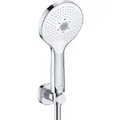 Duravit Set de support de douche 3jet Click!, blanc chrome brillant, UV0712001005, UV0712001005