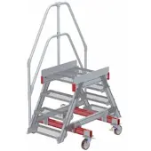 Euroline 512 mobiler Überstieg 60° Stufenausführung Stahl Gitterrost Stufenbreite 600mm 4 Stufen