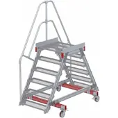 Euroline 512 mobiler Überstieg 60° Stufenausführung Stahl Gitterrost Stufenbreite 800mm 6 Stufen