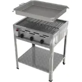 ChattenGlut Professional Gastrobräter 3-flammig Standgerät 10,8kW und Rost und Pfanne