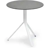 Weishäupl Trio Outdoor Bistrotisch rund Weiß HPL Steingrau ∅70 cm