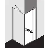 Kermi Pega Pendeltür 1-flügelig mit Festfeld PE1NR10020VNK 100x200cm, silber hochglanz ESG SR Arena C, rechts, auf Duschwanne