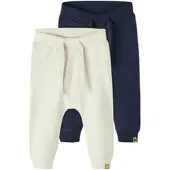 Name it 2er-Pack Jogginghosen, natur | blau, 74