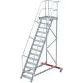 Euroline 513 Wartungsbühne 60° 1000mm Stufenbreite 14 Stufen Alu gerieft