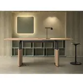 Bralco Höhenverstellbarer Meetingtisch 240 cm Bootsform Vensit 2