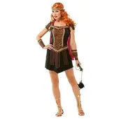 Buttinette Gladiatorin-Kostüm "Xanthia", braun/schwarz/rot