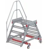 Euroline 512 mobiler Überstieg 60° Stufenausführung Stahl Gitterrost Stufenbreite 1000mm 5 Stufen