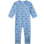 Sanetta Schlafoverall mit Klappfuß Traktor, blau, 74