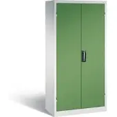 C+P Akkuladeschrank Comfort mit Vollblechtüren, H 1950 x B 930 x T 500 mm, Lichtgrau/Resedagrün