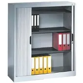 C+P Rollladenschrank Omnispace, 3 OH, abschließbar, B 1200 x T 420 x H 1345 mm, Stahl/Kunststoff, lichtgrau