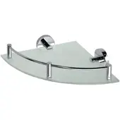 BRILLANTBAD BOMEGA Glasablage Eckmodell Messing Chrom poliert Milchglas 255x65x255 mm für Bad & Küche >> zum Bohren