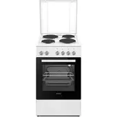 Respekta Standherd Kochfeld Elektro 50 cm Backofen EEK A freistehend Weiß