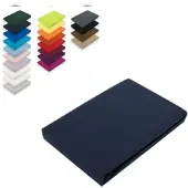 EXKLUSIV HEIMTEXTIL Topper Jersey Spannbettlaken 180 x 200 cm Navyblau